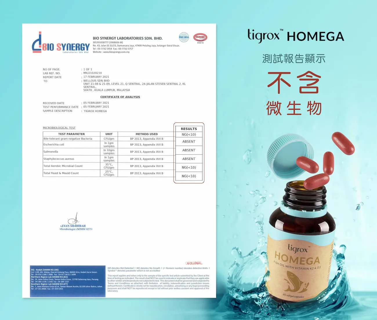 不含微生物