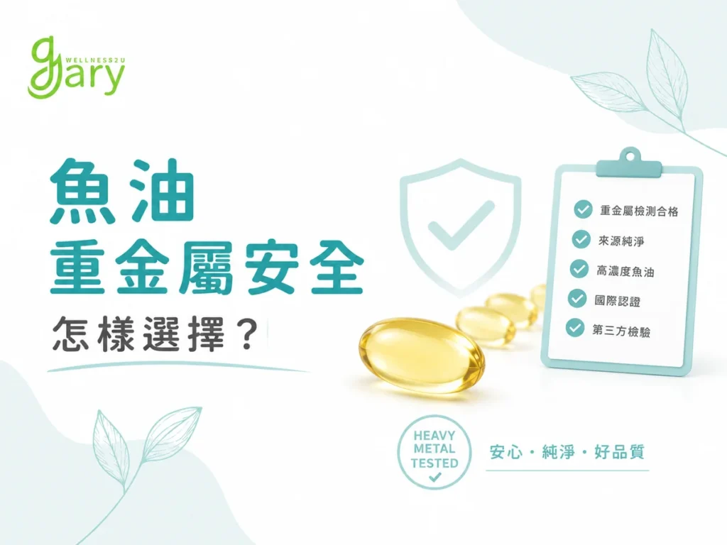 魚油重金屬安全示意圖：魚油軟膠囊與重金屬檢測合格清單